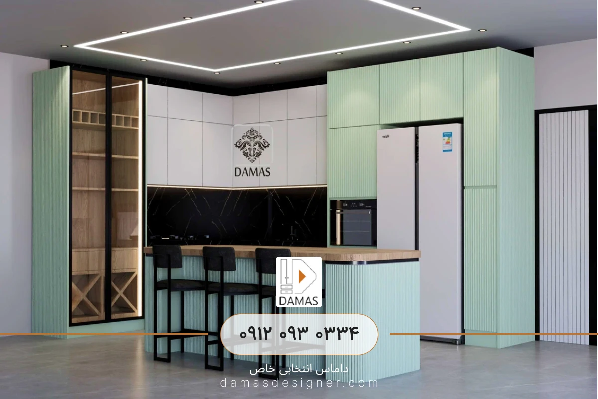 کابینت سبز پاستیلی مدرن در کرج